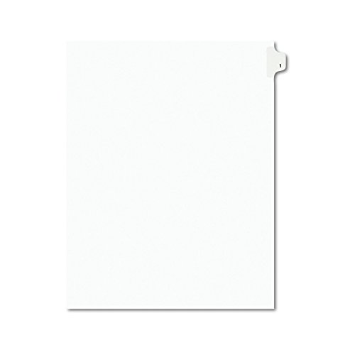 Avery Individual Legal Exhibit Dividers, Avery Style, 1, Side Tab, 8.5 x 11 inches, Pack of 25 (11911)