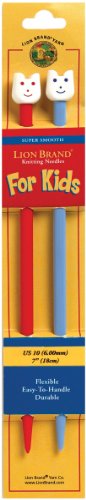 Book Cover Lion Brand Kids Knitting Needles 7-inch-Size 10/6mm, Other, Multicoloured, 2.63 x 5.81 x 26.51 cm