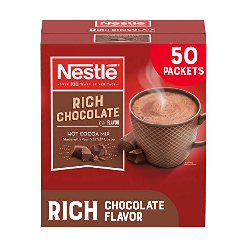 Book Cover Nestle Hot Chocolate Packets, Hot Cocoa Mix, Rich Chocolate Flavor, Made with Real Cocoa, 50 Count (0.71 Oz each), 35.5 Oz