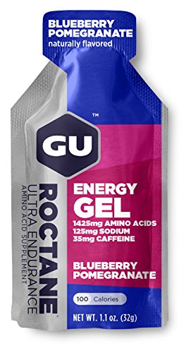 GU Energy Roctane Ultra Endurance Energy Gel, Quick On-The-Go Sports Nutrition for Running and Cycling, Blueberry Pomegranate (24 Packets)
