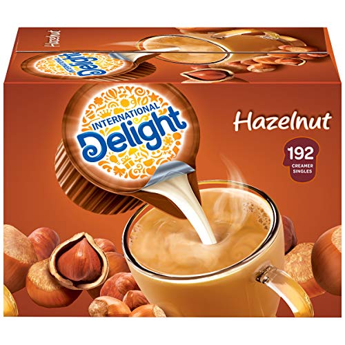 Book Cover International Delight, SingleServe Coffee Creamers Pack of 1 Shelf Stable NonDairy Flavored Coffee Creamer Great for Home Use Offices Parties or Group Events, Hazelnut, 192 Count, (Pack of 192)