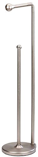 Umbra 022020-410 Teardrop Free Standing Toilet Paper Holder Stand with Reserve – Attractive Toilet Paper Stand Provides Bathroom Storage for up to 5 Toilet Paper Rolls, Brushed Nickel