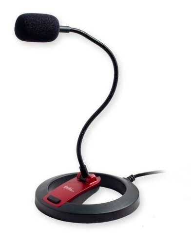 PC Goose Neck Microphone, Computer Microphone With Mute Switch and Stand, Plug And Play 3.5mm Microphone For Desktop/Laptop/iPad/Tablet