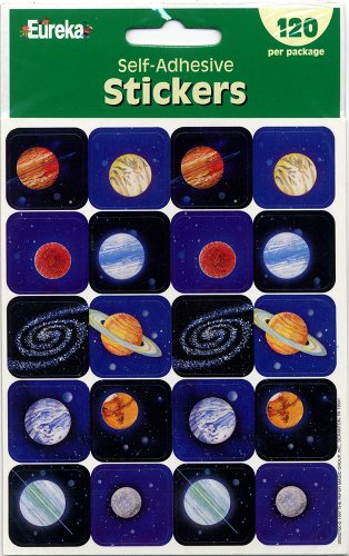 Book Cover Eureka Planets Stickers, 120-Piece