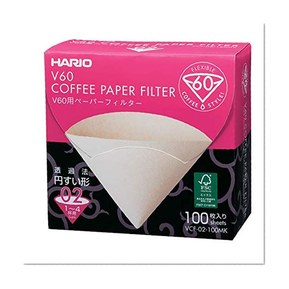 Hario VCF-02-100 MK - boîte de 100 filtre papier blanc pour cafetiere filtre Hario V60 4 tasses