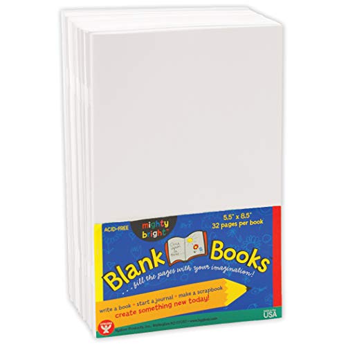 Book Cover Hygloss Products White Blank Books â€“ Great Books for Journaling, Sketching, Writing & More â€“ Great for Arts & Crafts - 5.5 x 8.5 Inches - 10 Pack, (Model: HYG77710)