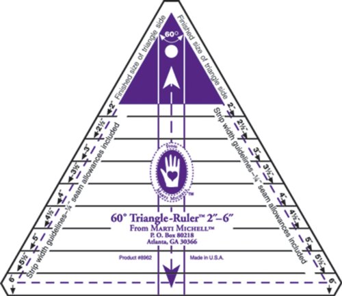 Marti Michell 60 Degree Triangle Ruler, 2-Inch to 6-Inch
