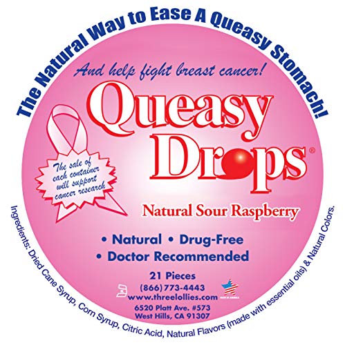 Book Cover Queasy Drops â€“ Supporting Breast Cancer Awareness | 21 Drops | Nausea Relief (Chemo, Motion Sickness, Hangover etc.) | Drug Free & Gluten Free | Raspberry Flavor