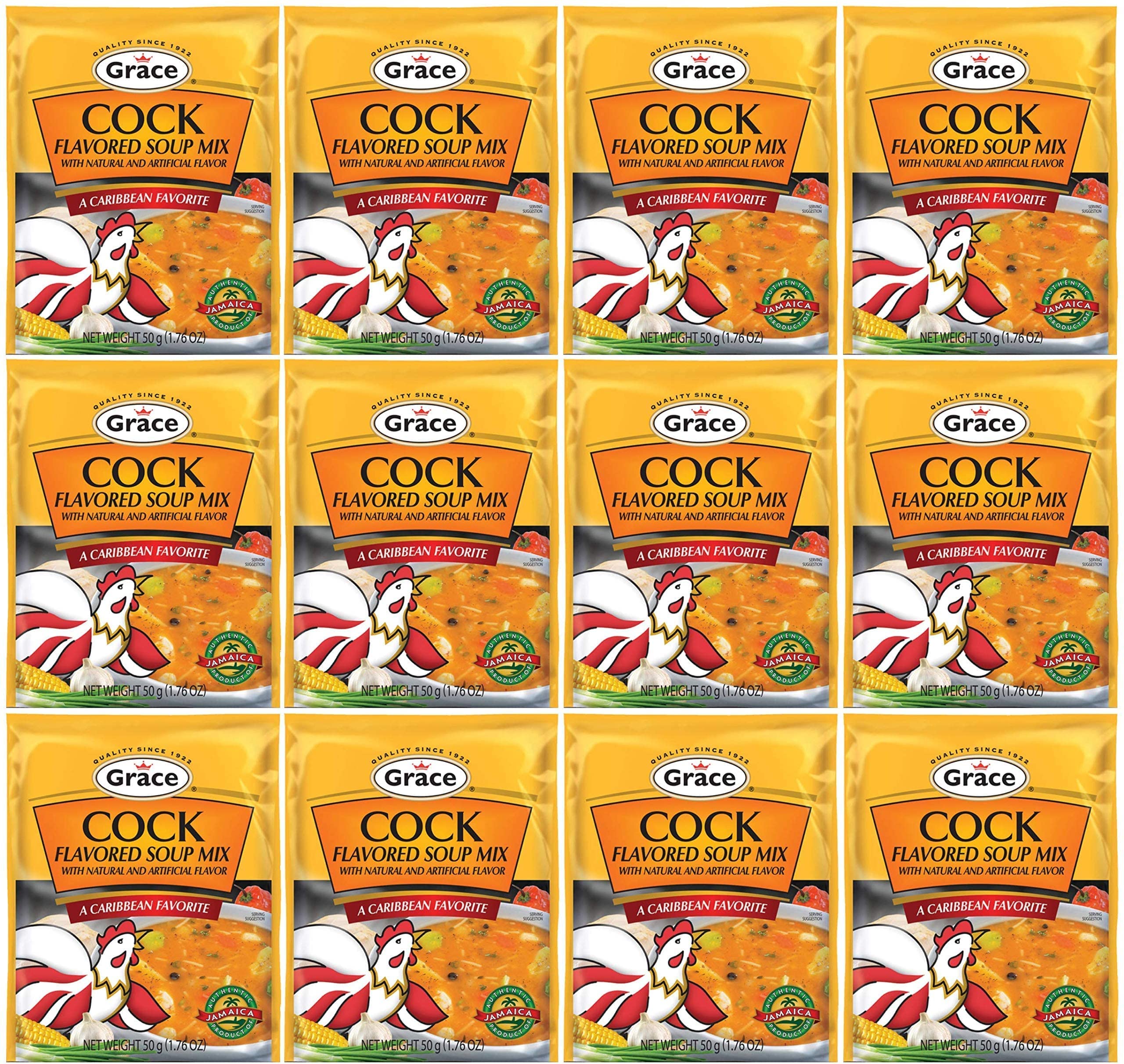 Grace Cock Flavored Soup Mix, 1.76 Oz (Pack of12) Chicken, Cock 1.76 Ounce (Pack of 12)