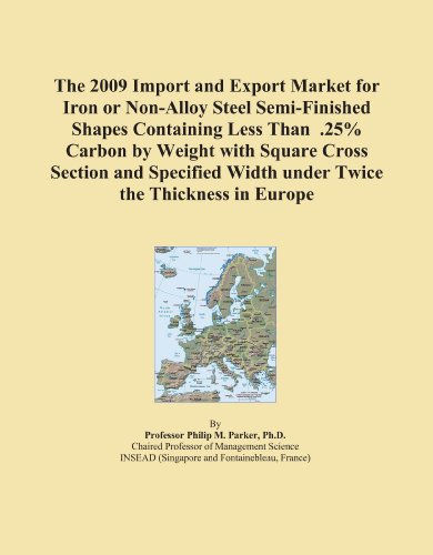 The 2009 Import and Export Market for Iron or Non-Alloy Steel Semi-Finished Shapes Containing Less Than .25% Carbon by Weight with Square Cross Section ... Width under Twice the Thickness in Europe
