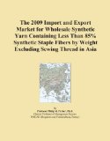 The 2009 Import and Export Market for Wholesale Synthetic Yarn Containing Less Than 85% Synthetic Staple Fibers by Weight Excluding Sewing Thread in Asia