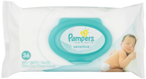 Book Cover Pampers Stages Sensitive Wipes Convenience Pack, 36 wipes