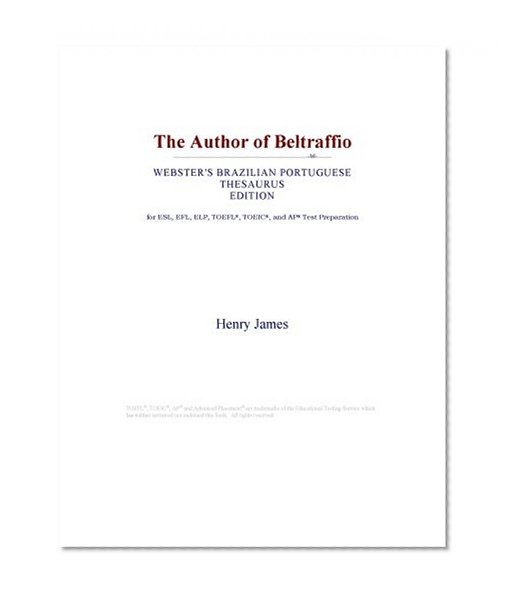 The Author of Beltraffio (Webster's Brazilian Portuguese Thesaurus Edition)