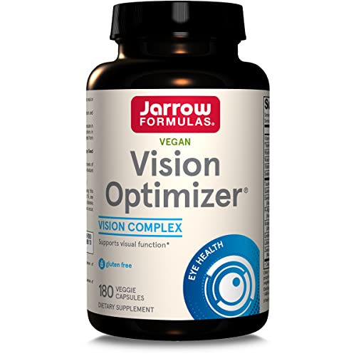 Jarrow Formulas Vision Optimizer - 180 Veggie Capsules - Supplement Supports Visual Function & Eye Health - Contains More Than 10 Vitamins, Phytonutrients & Herbs - 60 Servings