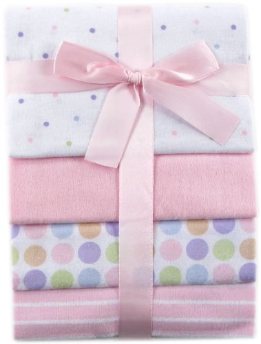 Book Cover Luvable Friends Unisex Baby Cotton Flannel Receiving Blankets, Pink, One Size
