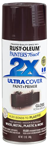 Rust-Oleum 249102 Painter's Touch 2X Ultra Cover Spray Paint, 12 oz, Gloss Kona Brown