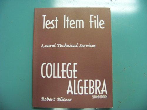 Test Item File (College Algebra ISBN:0131403370)
