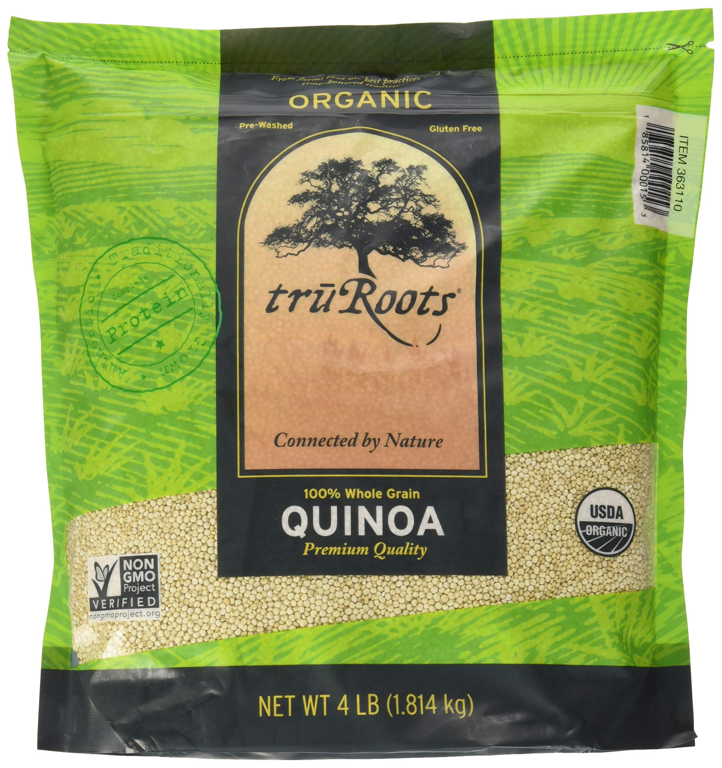 Book Cover truRoots Organic Quinoa 100% Whole Grain Premium Quality, 4 lbs 4 Pound (Pack of 1)
