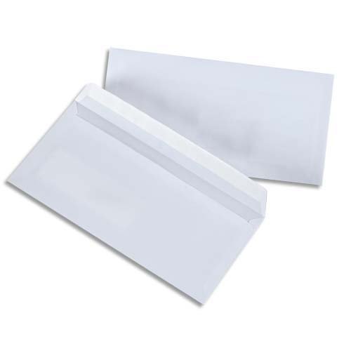 GPV Boîte de 500 enveloppes Blanches auto-adhésives 80g Format DL 110x220mm