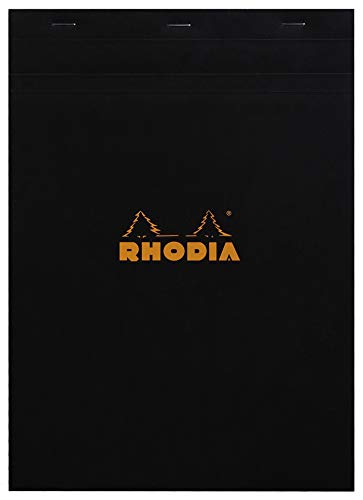 Rhodia Staplebound Pad No.18 - A4 (8.25 x 11.75 inches), Graph, Black