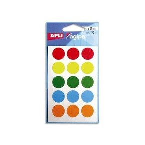 AGIPA Sachet de 90 étiquettes Gommettes de signalisation Rondes 19 mm Assortis