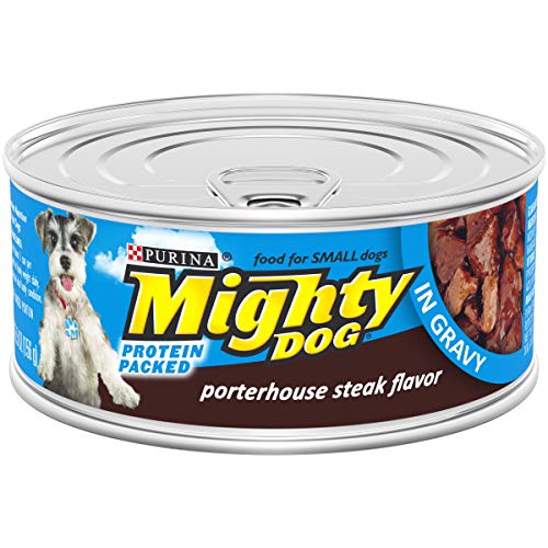 Purina Mighty Dog Small Breed Gravy Wet Dog Food, Porterhouse Steak Flavor - (24) 5.5 oz. Pull-Top Cans