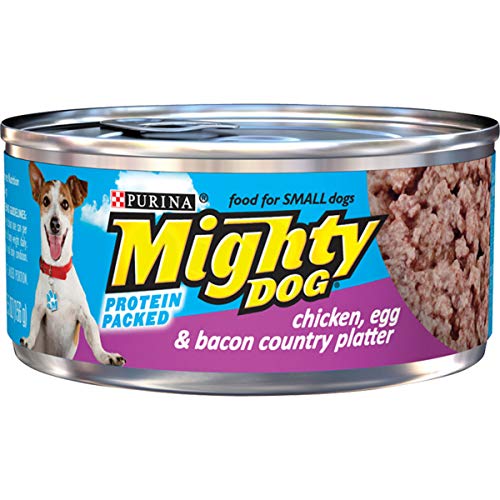 Purina Mighty Dog Small Breed Wet Dog Food, Chicken, Egg & Bacon Country Platter - (24) 5.5 oz. Pull-Top Cans