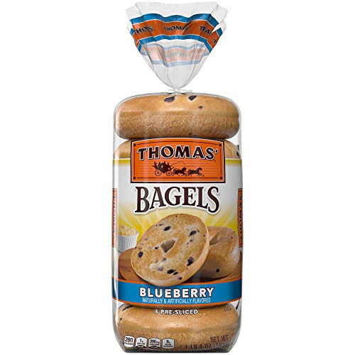 Book Cover Thomas' Blueberry Soft & Chewy Pre-Sliced Bagels, 6 count, 20 oz