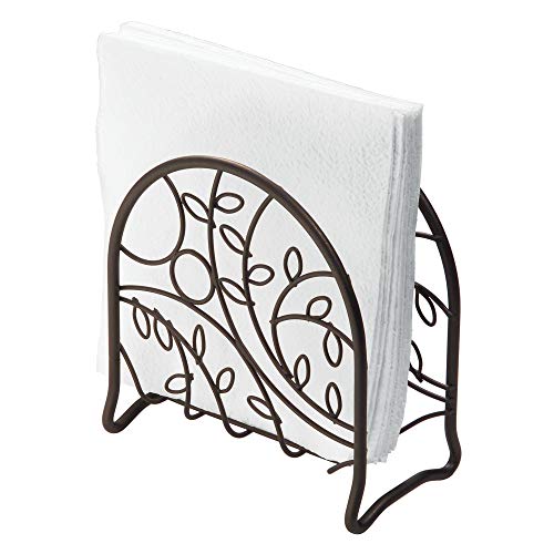 iDesign Twigz Metal Napkin Holder for Kitchen Countertops and Dining Tables, 2.6" x 5.5" x 6", Bronze