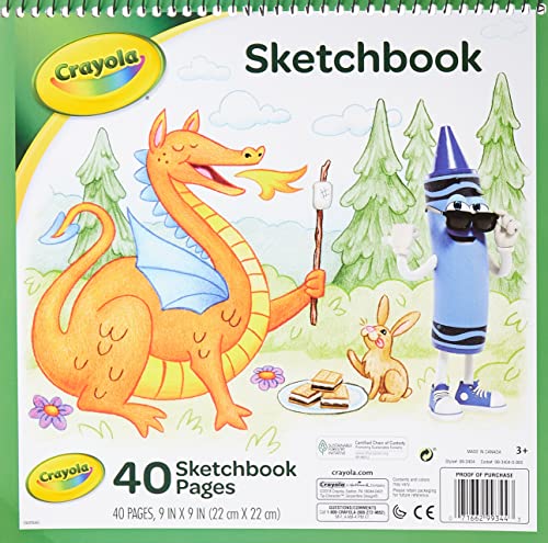Crayola Sketchbook 9"X9", Coloring & Drawing Supplies, 40 Sheets