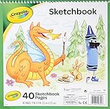 Crayola Kids' Spiral Sketchbook, 9"X9", Coloring & Drawing Supplies, 40 Sheets , White, Gifts for Kids