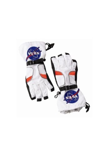 Aeromax Astronaut Gloves, size Large, White, with NASA patches