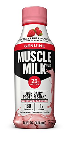 Muscle Milk Genuine Protein Shake, Strawberries 'N Crème, 25g Protein, 14 FL OZ, 12 Count