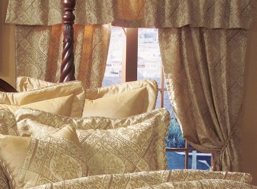 Book Cover KingLinen Imperial Gold Curtains w/Valance/Tassels/Sheers