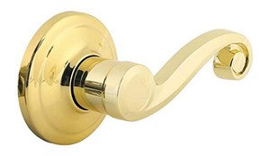 Kwikset 968LL LH 3 968LLLH-3 Lido Polished Brass Interior Pack Handle Set