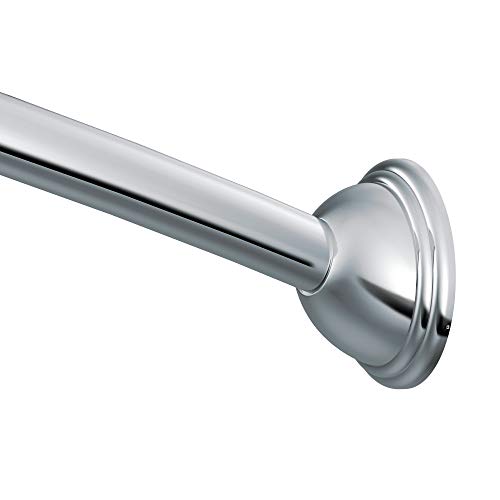 Book Cover Moen CSR2160CH 54-Inch to 72-Inch Adjustable Length Fixed Mount Single Curved Shower Rod, Chrome