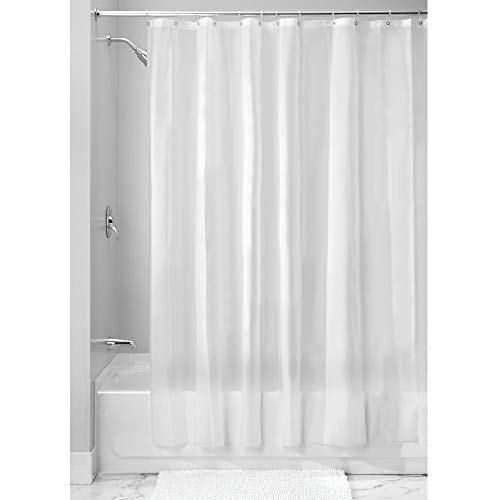 iDesign EVA Plastic Shower Curtain Liner, Mold and Mildew Resistant Plastic Shower Curtain for use Alone or With Fabric Curtain, 72 x 84 Inches, Frost