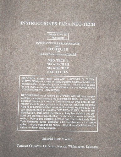 Instrucciones Para Neo-Tech Primer Libro del Manuscrito