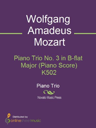 Piano Trio No. 3 in B-flat Major (Piano Score) K502