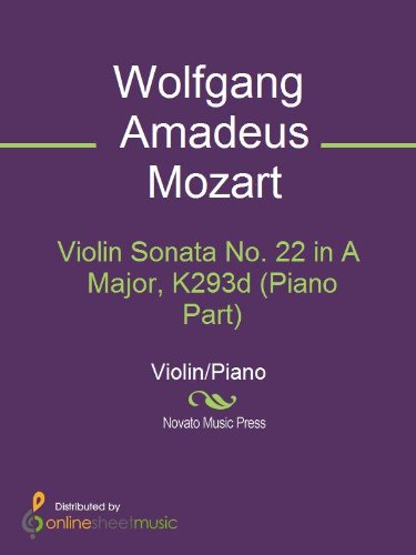 Violin Sonata No. 22 in A Major, K293d (Piano Part) - Piano Score