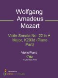 Violin Sonata No. 22 in A Major, K293d (Piano Part) - Piano Score