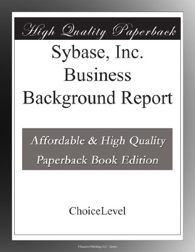 Sybase, Inc. Business Background Report