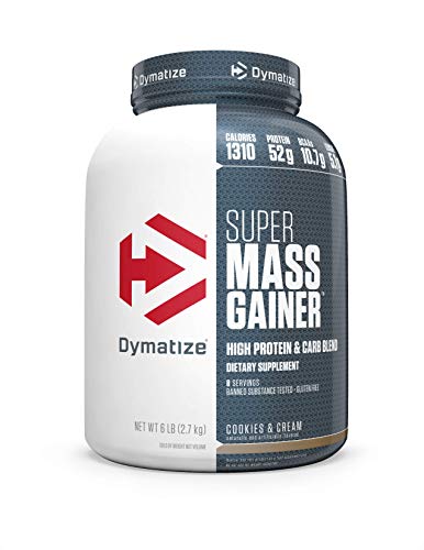 Dymatize Super Mass Gainer Protein Powder with 1280 Calories Per Serving, Gain Strength & Size Quickly, Cookies and Cream, 6 lbs