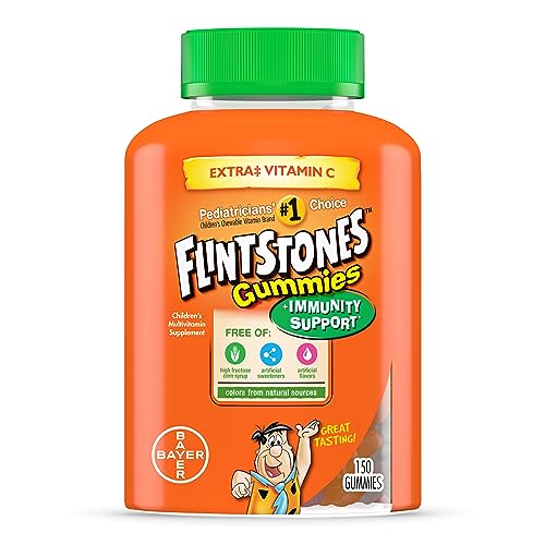 Flintstones Gummies Kids Vitamins with Immunity Support*, Kids and Toddler Multivitamin with Vitamin C, Vitamin D, B12, Zinc & more, Orange 150ct