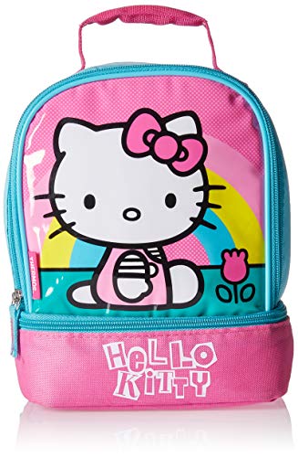 Book Cover Thermos Kids Lunch Bag Insulated Lunch Bag For Kids School Hello Kitty Dual Compartment Lunch Kit