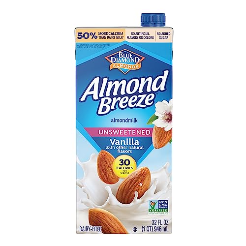Almond Breeze Dairy Free Almondmilk, Unsweetened Vanilla, 32-Ounce Boxes (Pack of 12)