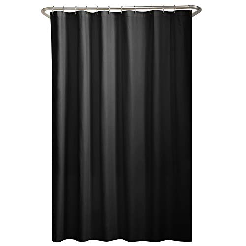Book Cover Maytex 72639 Water Repellent Fabric Liner, Machine Washable, 70 inch x 72 inch, Black Shower Curtains, 70