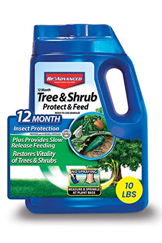 Book Cover BioAdvanced 12 Month Tree and Shrub Protect and Feed for Insects, Granules, 10 lb