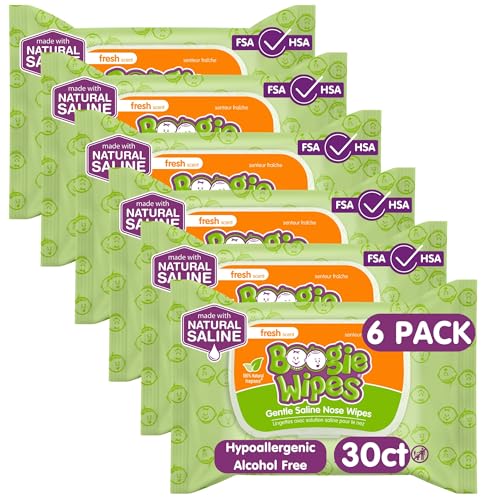 Boogie Wipes Wet Wipes for Baby and Kids, Chamomile and Vitamin E, White, Fresh Scent, 180 Count