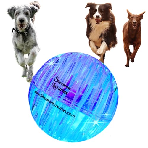 Sheraton Luxuries 3 Light Up Bouncy Dog Balls Toys with Funny Musical Sounds, Jumping Activation Balls for Small Medium Dogs & Puppies to Play Fetch with Old and Blind Dogs 2.25"